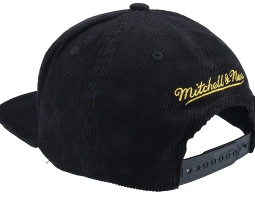 Louisiana State Tigers Cord Script Black Snapback - Mitchell & Ness