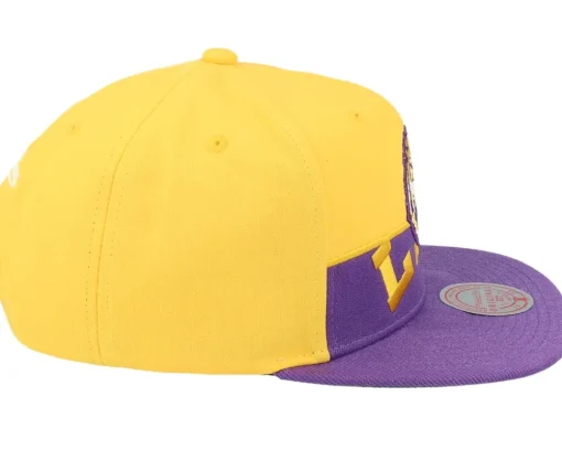 Louisiana State Tigers Half & Half Yellow/Purple Snapback - Mitchell & Ness