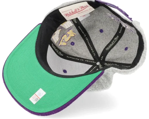 Louisiana State Tigers Melton Patch Grey/Purple Snapback - Mitchell & Ness