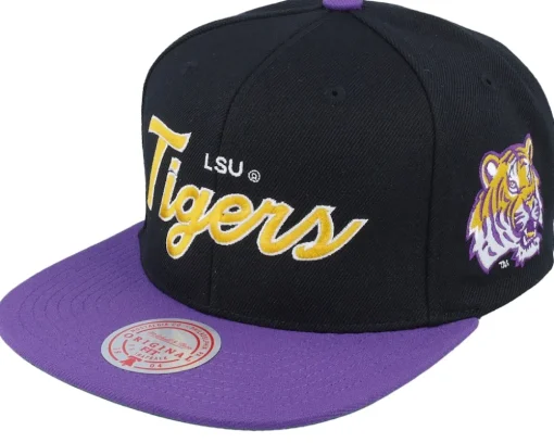 Louisiana State Tigers Team Script 2.0 Black Snapback - Mitchell & Ness