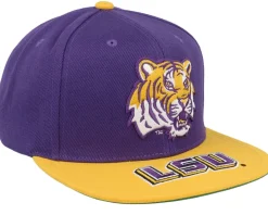 Louisiana State Univeristy Tigers Logo Bill Purple/Yellow Snapback - Mitchell & Ness