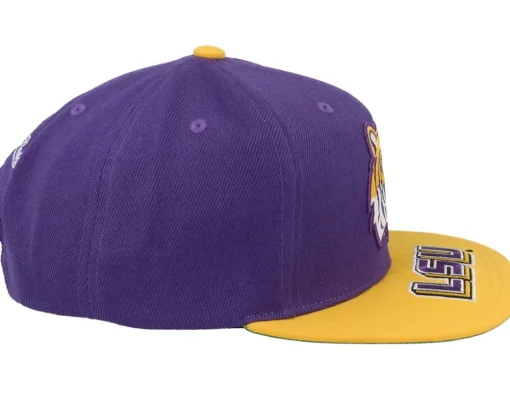 Louisiana State Univeristy Tigers Logo Bill Purple/Yellow Snapback - Mitchell & Ness
