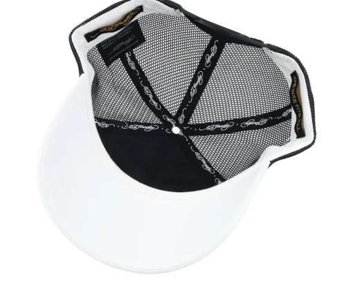 Love Kills Slowly Twill Mesh White/Black A-Frame Trucker - Ed Hardy