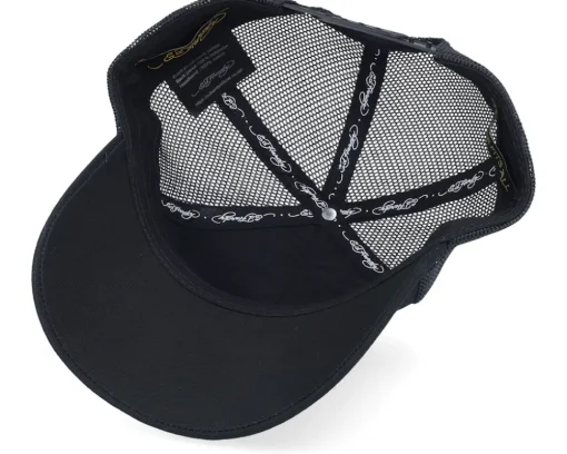 Love-hard Twill Front Mesh Black A-Frame Trucker - Ed Hardy
