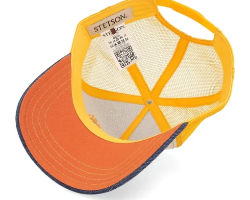 Lucky Miners Off White/Denim Blue/Yellow A-Frame Trucker - Stetson