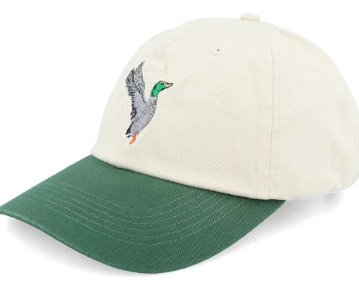 Mallard Duck Washed Stone/Dark Green Dad Cap - Wild Spirit