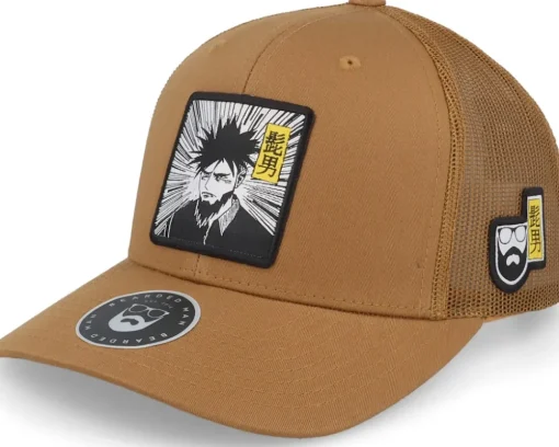 Manga Man Retro Black/White/Black Trucker - Bearded Man