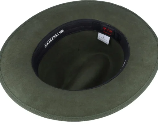 Mauk Woolfelt Wr Crush Olive Fedora - MJM Hats