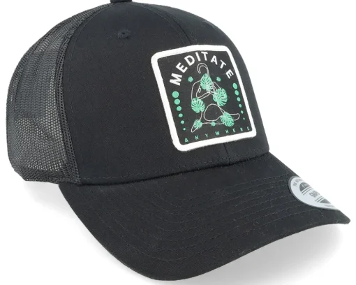 Meditate Anywhere Patch Black Trucker - 4REAL