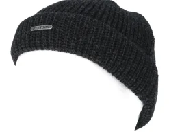 Merino Wool Dark Grey/Black Beanie - Stetson
