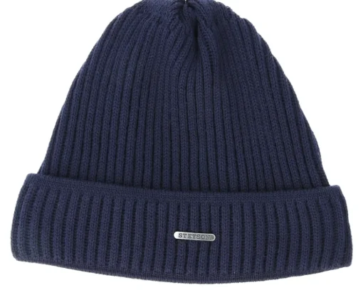 Merino Wool Navy Beanie - Stetson