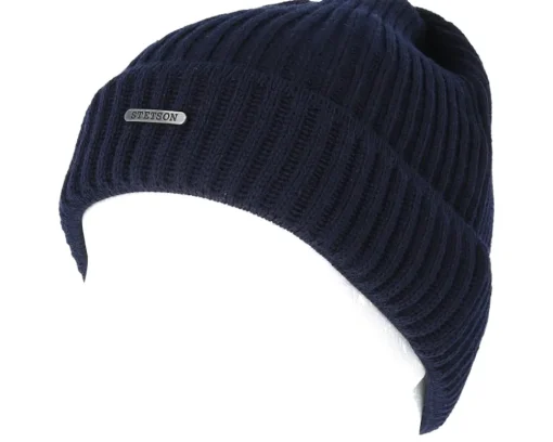 Merino Wool Navy Beanie - Stetson