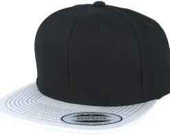 Metallic Visor Black/Silver Snapback - Yupoong