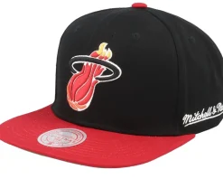 Miami Heat Back In Action Black/Red Snapback - Mitchell & Ness