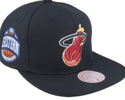 Miami Heat Conference Patch Black Snapback - Mitchell & Ness