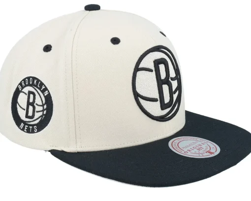 Miami Heat Evergreen Cream Black Hwc Off White/Black Snapback - Mitchell & Ness