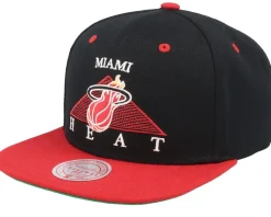 Miami Heat Monument Black/Red Snapback - Mitchell & Ness