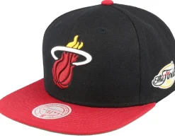 Miami Heat Patched Up Black/Red Snapback - Mitchell & Ness