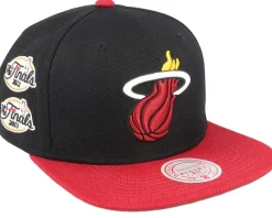 Miami Heat Patched Up Black/Red Snapback - Mitchell & Ness