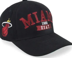 Miami Heat Shady Suede Pro Black A-frame Adjustable - Mitchell & Ness
