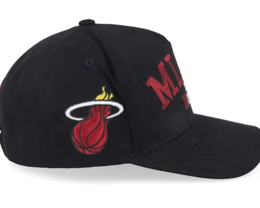 Miami Heat Shady Suede Pro Black A-frame Adjustable - Mitchell & Ness