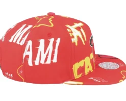 Miami Heat Sticker Pack Red Snapback - Mitchell & Ness
