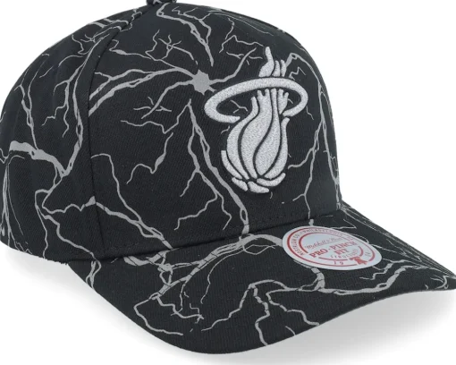 Miami Heat Stormstrike Pro Black A-frame Adjustable - Mitchell & Ness