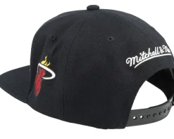 Miami Heat Team Script 2.0 Black Snapback - Mitchell & Ness