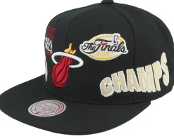 Miami Heat World Champs Black Snapback - Mitchell & Ness