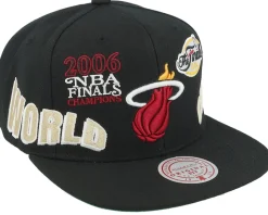 Miami Heat World Champs Black Snapback - Mitchell & Ness