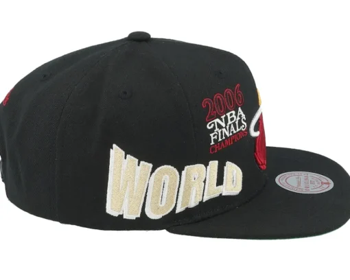 Miami Heat World Champs Black Snapback - Mitchell & Ness