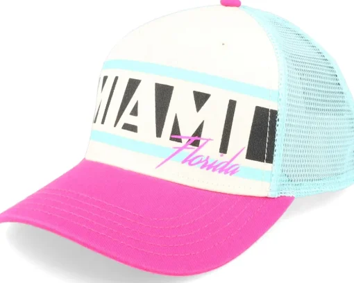 Miami Sinclair Ivory/Seafoam/Hot Pink Trucker - American Needle