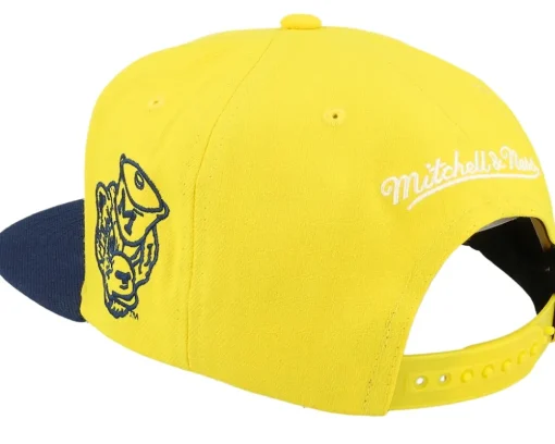 Michigan Wolverines Half & Half Yellow/Navy Snapback - Mitchell & Ness