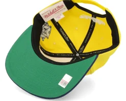Michigan Wolverines Half & Half Yellow/Navy Snapback - Mitchell & Ness