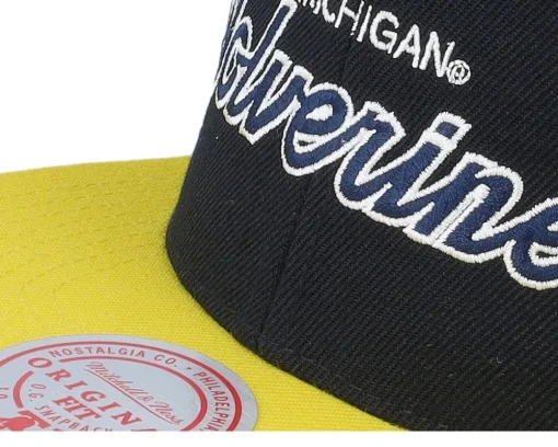 Michigan Wolverines Team Script 2.0 Black Snapback - Mitchell & Ness
