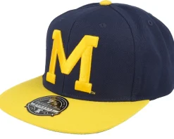 Michigan Wolverines Team 2 Tone 2.0 Fitted Navy/Yellow Snapback - Mitchell & Ness