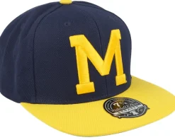 Michigan Wolverines Team 2 Tone 2.0 Fitted Navy/Yellow Snapback - Mitchell & Ness