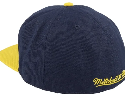 Michigan Wolverines Team 2 Tone 2.0 Fitted Navy/Yellow Snapback - Mitchell & Ness