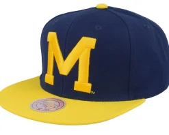 Michigan Wolverines Team 2 Tone 2.0 Navy/Yellow Snapback - Mitchell & Ness