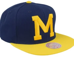 Michigan Wolverines Team 2 Tone 2.0 Navy/Yellow Snapback - Mitchell & Ness