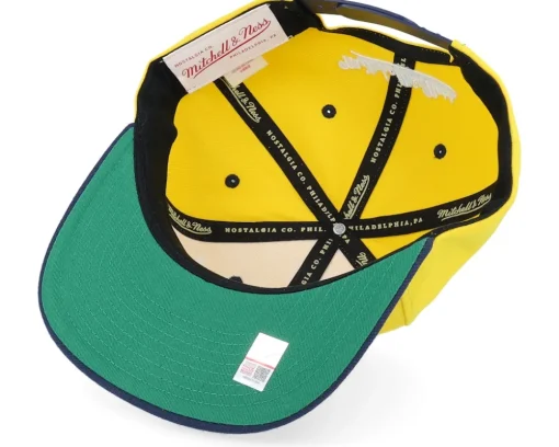 Michigan Wolverines Transcript Yellow/Navy Snapback - Mitchell & Ness