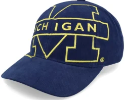 Michigan Wolverines U. Of Michigan Ncaa Big Logo Deadstock Navy Adjustable - Mitchell & Ness