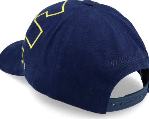 Michigan Wolverines U. Of Michigan Ncaa Big Logo Deadstock Navy Adjustable - Mitchell & Ness
