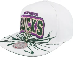 Milwaukee Bucks Aftershock White Snapback - Mitchell & Ness