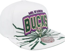 Milwaukee Bucks Aftershock White Snapback - Mitchell & Ness
