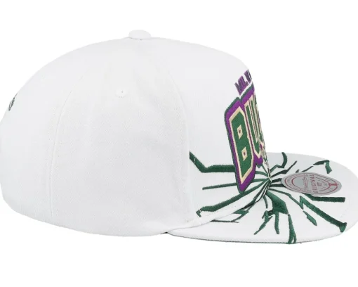 Milwaukee Bucks Aftershock White Snapback - Mitchell & Ness