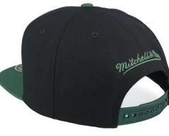 Milwaukee Bucks Big Mouth Black/Dark Green Snapback - Mitchell & Ness