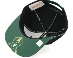 Milwaukee Bucks Big Mouth Black/Dark Green Snapback - Mitchell & Ness