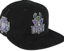 Milwaukee Bucks Black Cord Hwc Black Snapback - Mitchell & Ness