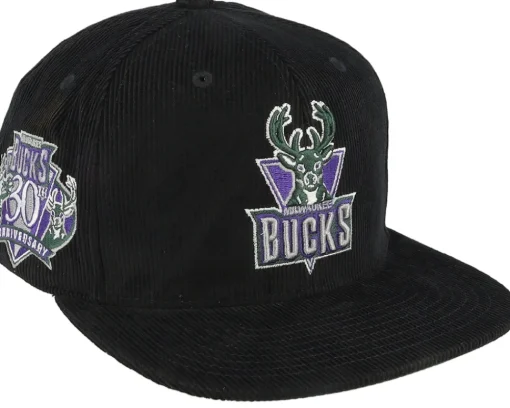 Milwaukee Bucks Black Cord Hwc Black Snapback - Mitchell & Ness